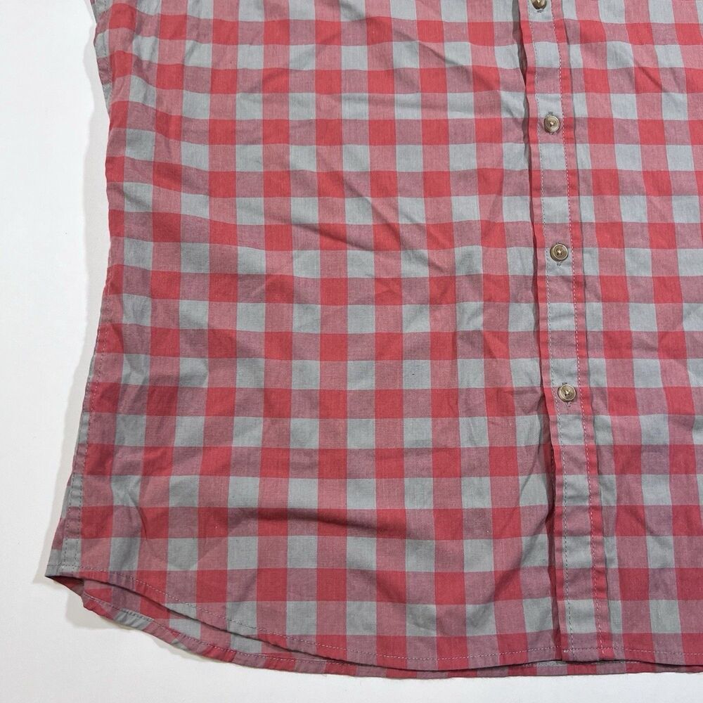 Lee Regular Fit Stretch Red Buffalo Check Plaid Short Sleeve Button Shirt Men XL - Picture 2 of 8